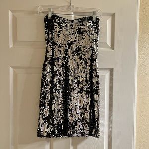 Black Silver Sequins Party Mini Dress!